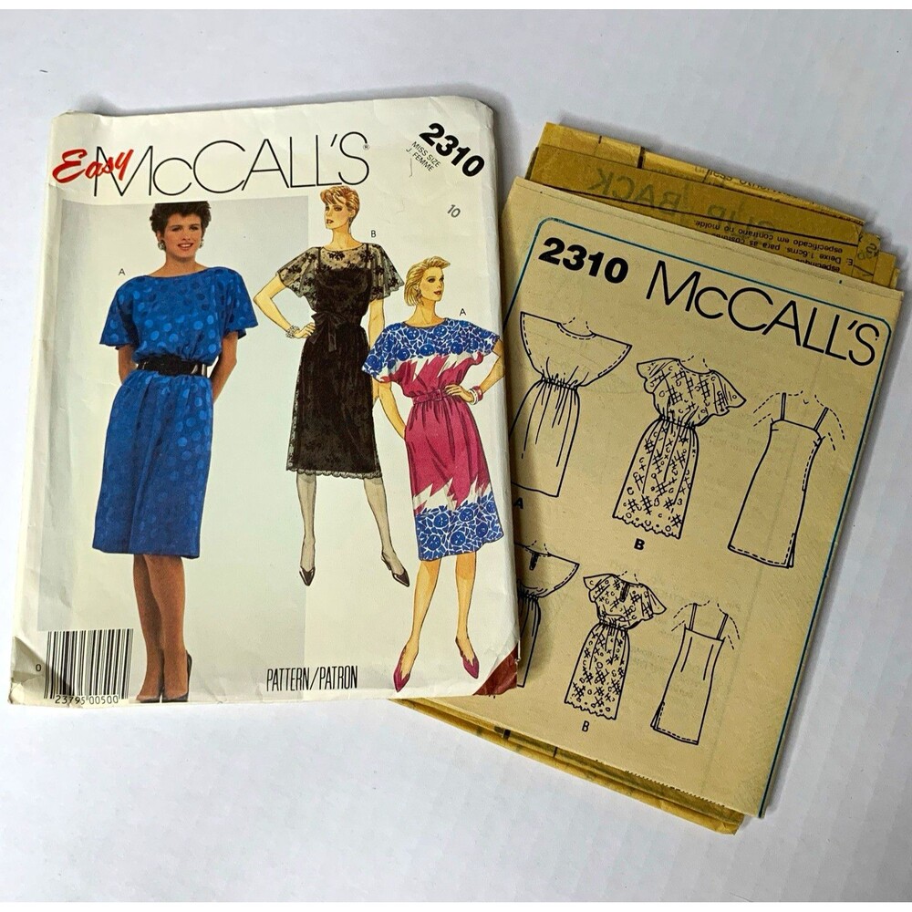 McCall’s Women’s Dress Sewing Pattern 2310 Easy Vintage Original Size 10